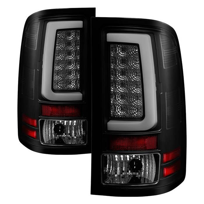 GMC Sierra 1500 07-13  2500HD/3500HD 07-14 (does not fit 3500HD Dually Models) Version 2 Light Bar LED Tail Lights - Black Smoke