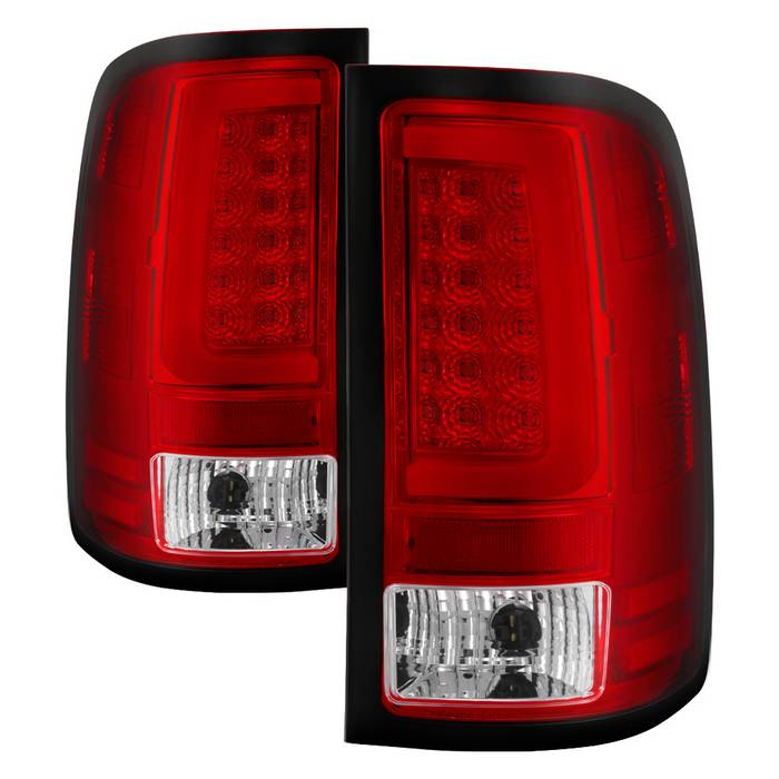 GMC Sierra 1500 07-13  2500HD/3500HD 07-14 (does not fit 3500HD Dually Models) Version 2 Light Bar LED Tail Lights - Red Clear