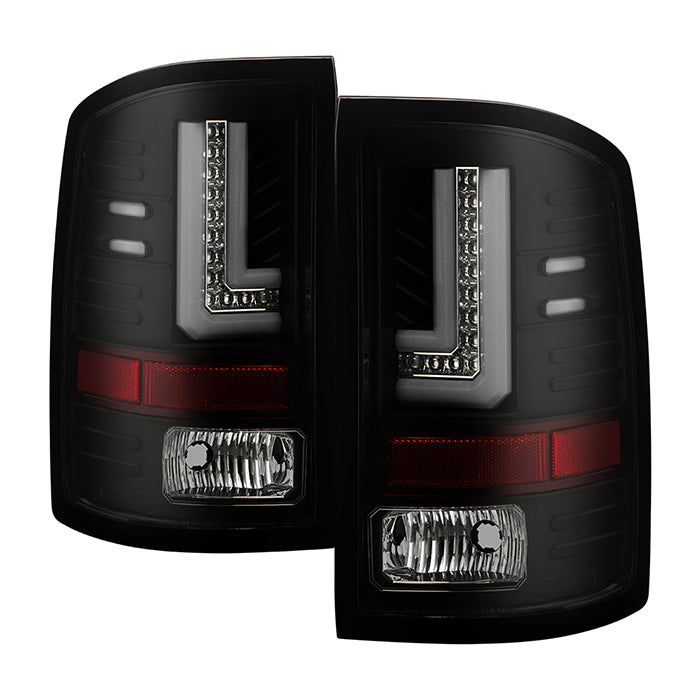 ( Spyder ) GMC Sierra 1500 14-18  2500HD/3500HD 15-19 (Not compatible on 2016 models w/factory LED tail lights   or 3500 HD Dually Models) LED Tail Lights - Black Smoke