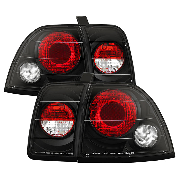 Honda Accord 96-97 Euro Style Tail Lights - Black