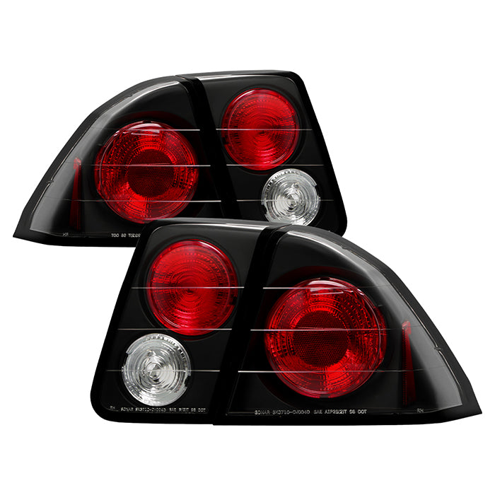 Honda Civic 01-05 4Dr Euro Style Tail Lights - Black