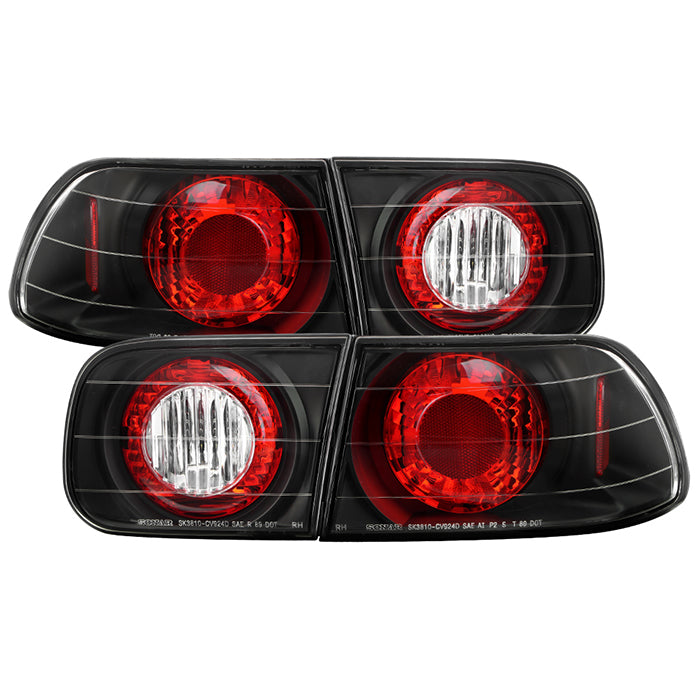 Honda Civic 92-95 2/4DR Euro Style Tail Lights - Black