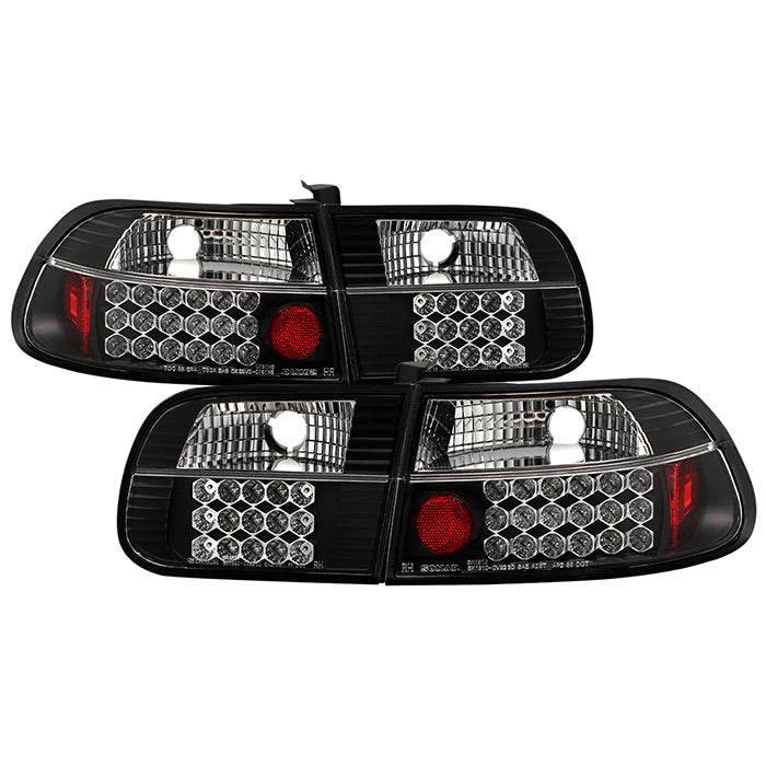 Honda Civic 92-95 3DR LED Tail Lights - Black