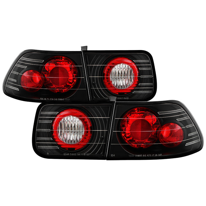 Honda Civic 96-00 2Dr Euro Style Tail Lights - Black