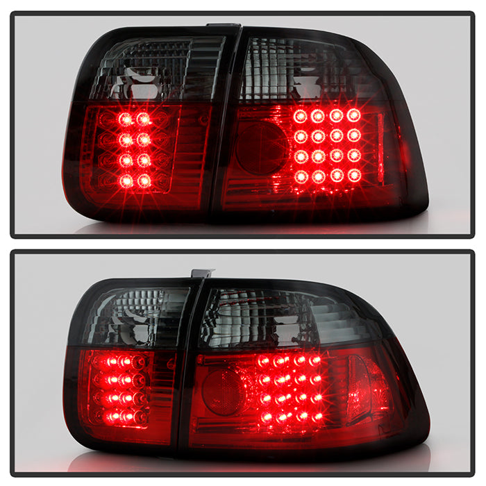 Honda Civic 96-98 4Dr LED Tail Lights - Red Smoke – Spyder Auto