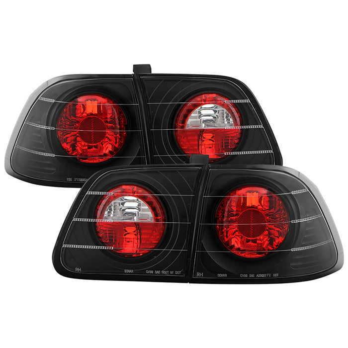 Honda Civic 99-00 4Dr Euro Style Tail Lights - Black