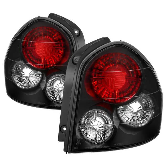 Hyundai Santa Fe 01-06 (01-04 Model use 3 Bulbs only) Euro Style Tail Lights - Black