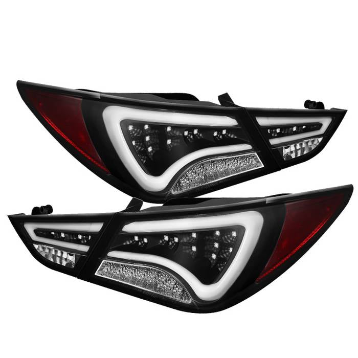 Hyundai Sonata 11-14 (Not compatible on models w/factory LED tail llights)  LED Tail Lights - Light Bar - Black