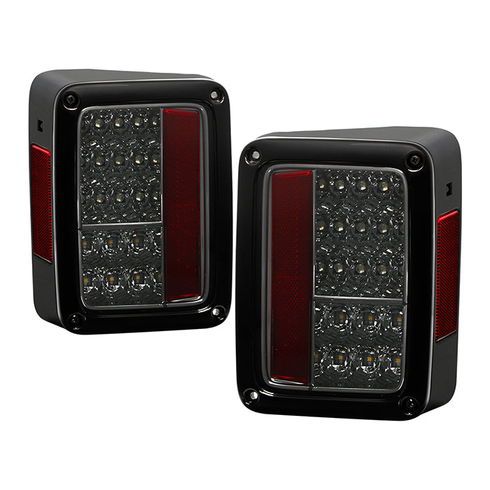 Jeep Wrangler (JK JKU) 07-18 LED Tail Lights - Smoke