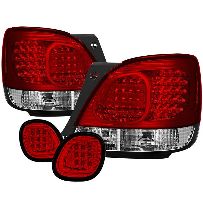 Lexus GS 300 / 400 98-05 LED 4pcs Tail Lights with Trunk Piece  - Red Clear