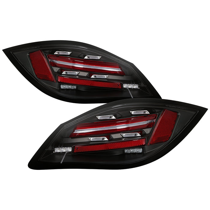 ( Spyder ) Porsche Cayman / Boxster 987 2009-2012 LED Tail Lights - Sequential Signal - Black