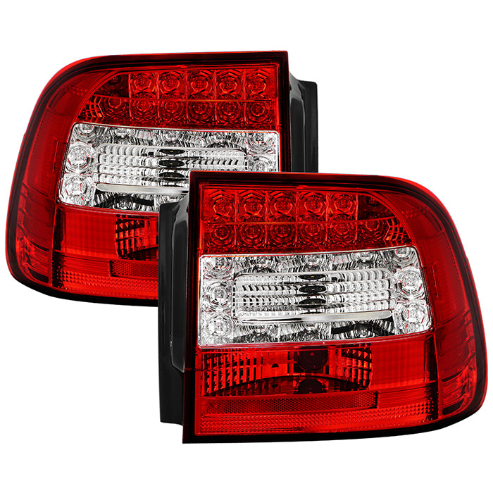 Porsche Cayenne 03-07 LED Tail Lights - Red Clear