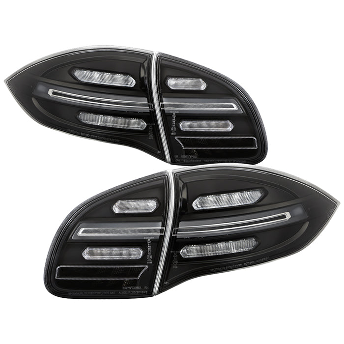 ( Spyder ) Porsche Cayenne 958 2011-2014 LED Tail Lights - Sequential Signal - Black