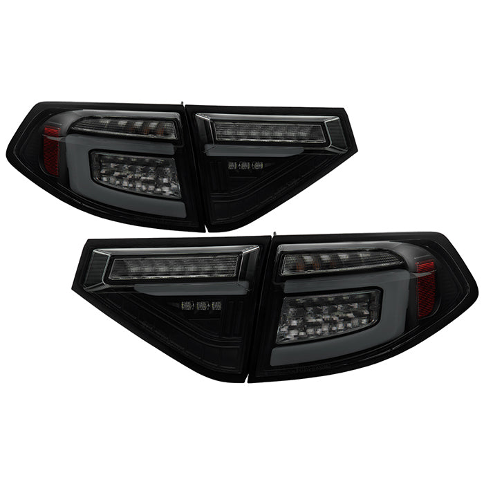 ( Spyder ) Subaru Impreza WRX 2008-2014 5Dr Hatchback Wagon LED Tail Lights - Sequential Signal - Black Smoke