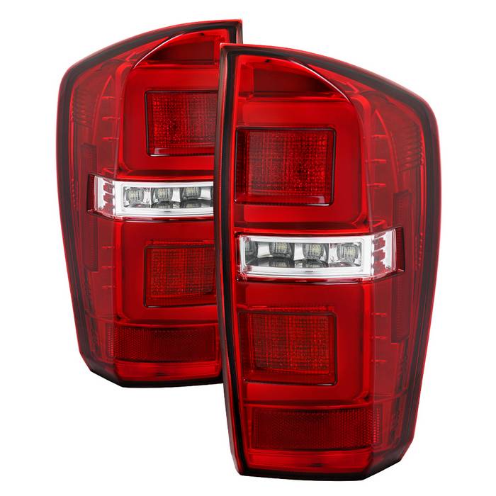 ( Spyder ) Toyota Tacoma 16-19 LED Tail Lights - Red Clear