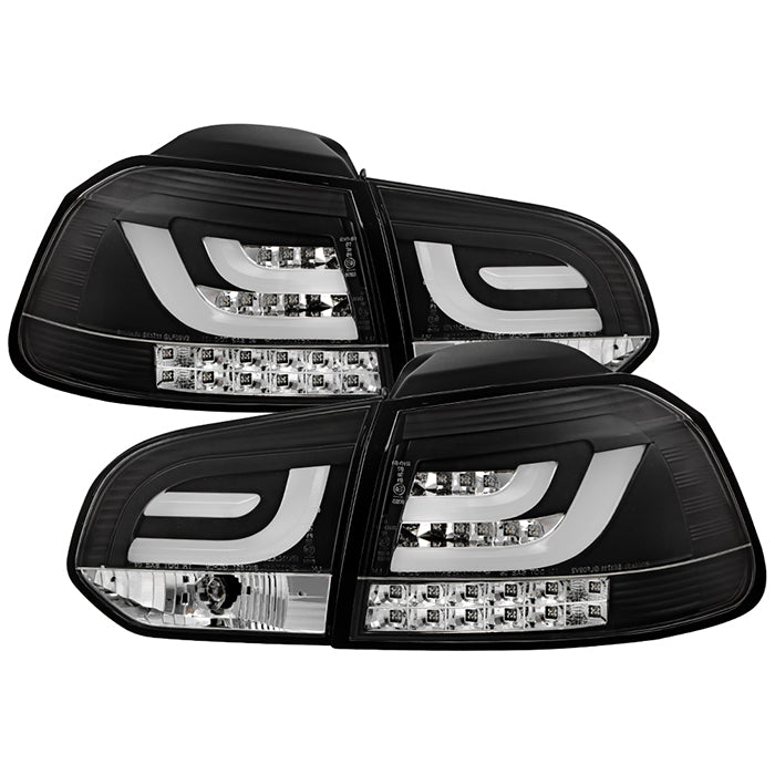 Volkswagen Golf / GTI 10-13 G2 Type With Light Bar LED Tail Lights - Black