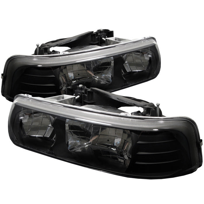 ( Spyder Signature ) Chevy Silverado 1500/2500 99-02 / Chevy Silverado 3500 01-02 / Chevy Suburban 1500/2500 00-06 / Chevy Tahoe 00-06 Crystal Headlights - Black