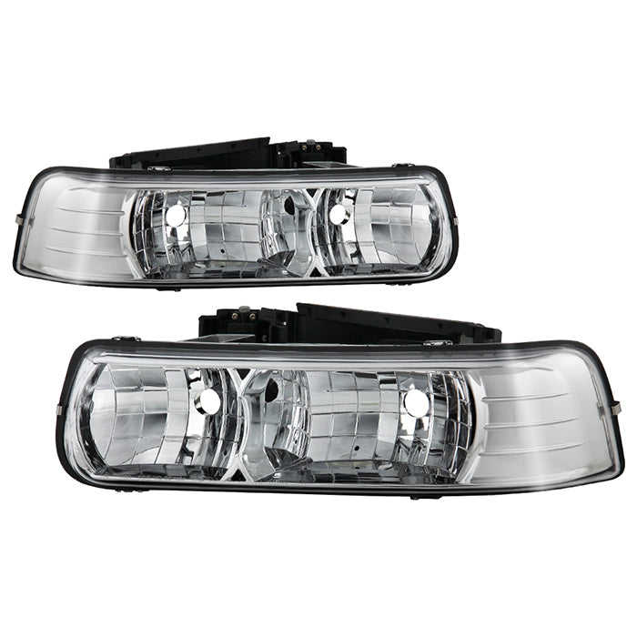 ( Spyder Signature ) Chevy Silverado 1500/2500 99-02 / Chevy Silverado 3500 01-02 / Chevy Suburban 1500/2500 00-06 / Chevy Tahoe 00-06 Crystal Headlights - Chrome