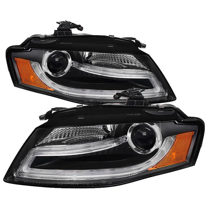 ( Spyder Signature ) Audi A4 09-12 Projector Headlights - Halogen Model Only ( Not Compatible with Xenon/HID Model ) - DRL LED - Black