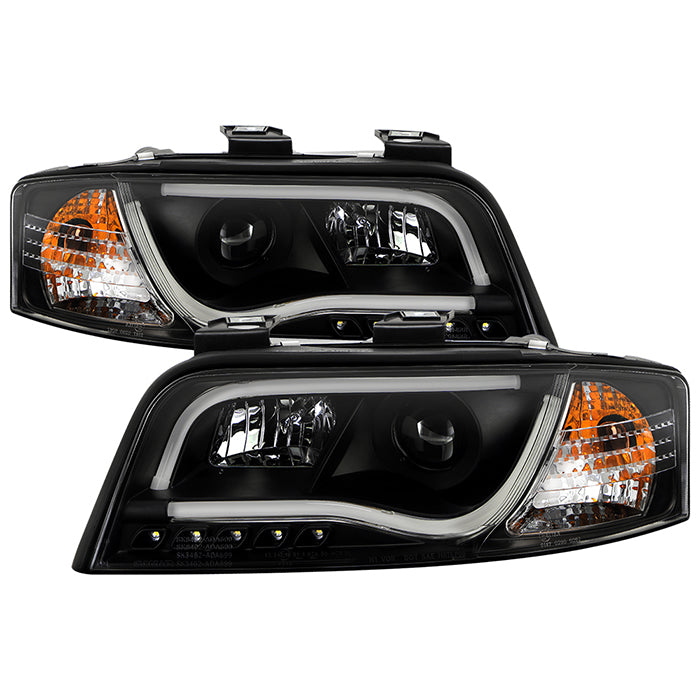 ( Spyder Signature ) Audi A6 02-04 Projector Headlights - Halogen Model Only ( Not Compatible with Xenon/HID Model ) Light Tube DRL - Black - High H1 (Included) - Low H1 (Included)