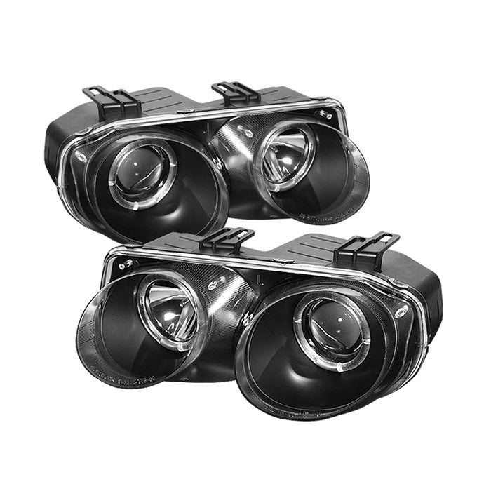 ( Spyder Signature ) Acura Integra 98-01 Projector Headlights - LED Halo -Black - High H1 (Included) - Low 9006 (Included)