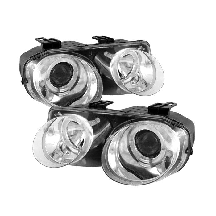 ( Spyder Signature ) Acura Integra 98-01 Projector Headlights - LED Halo -Chrome - High H1 (Included) - Low 9006 (Included)