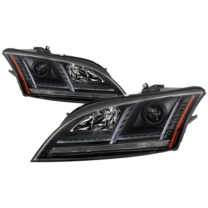 ( Spyder Signature ) Audi TT 2008-2011 ( HID Model Only Do Not Fit Halogen Model ) AFS Model Only Projector Headlights - Sequential Signal - Low Beam-D1S(Not Included) ; High Beam-H1(Included) ; Signal - LED - BK