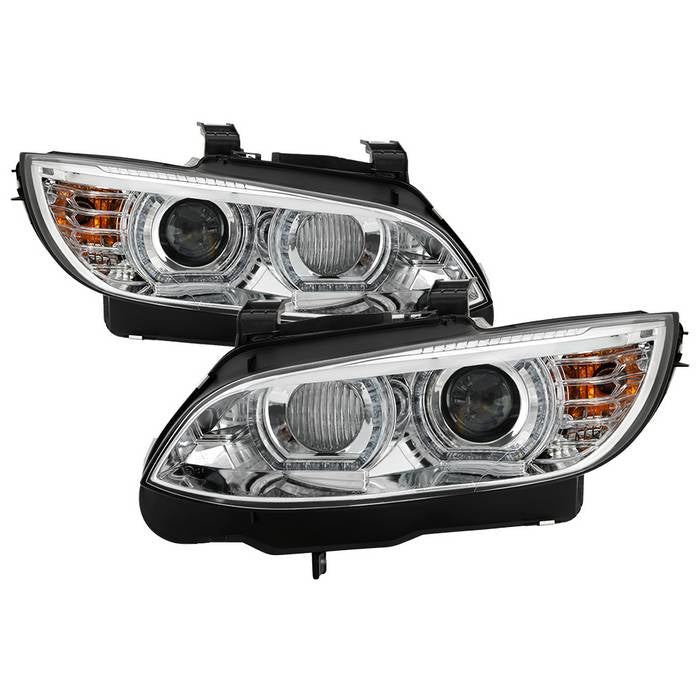 ( Spyder Signature ) BMW F92 3 Series 08-10 Projector Headlights Low Beam D1S (factory HID vehicles only) Not Included High Beam H3 Included - LED DRL - Chrome