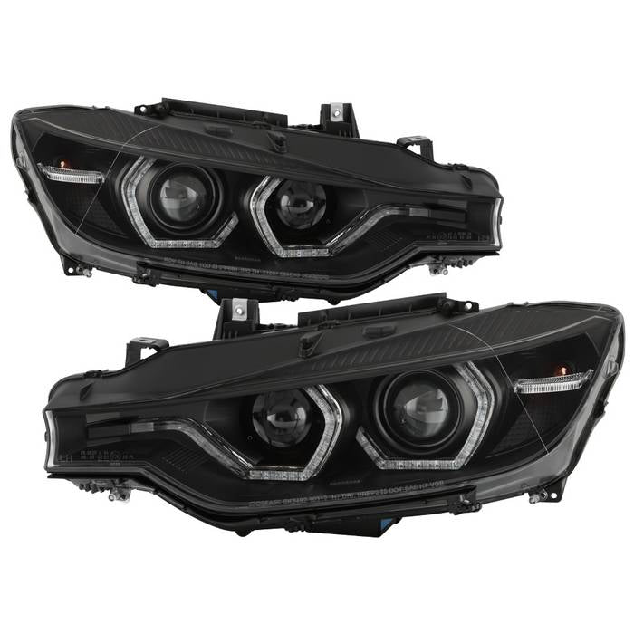 ( Spyder Signature ) BMW F30 3 Series 2012 - 2014 (AFS Model Only With HID  Do Not Fit With Halogen Model and Non-AFS Model) 4DR Projector Headlights - Low Beam-1DS(Not Included) ; High Beam-1DS(Not Included) ; Signal-1156A(Included) - Black