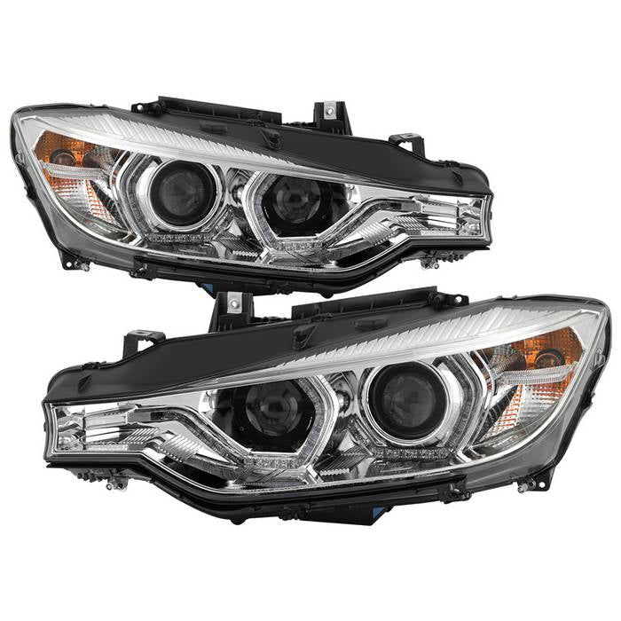 ( Spyder Signature ) BMW F30 3 Series 2012 - 2014 (AFS Model Only With HID  Do Not Fit With Halogen Model and Non-AFS Model) 4DR Projector Headlights - Low Beam-1DS(Not Included) ; High Beam-1DS(Not Included) ; Signal-1156A(Included) - Chrome