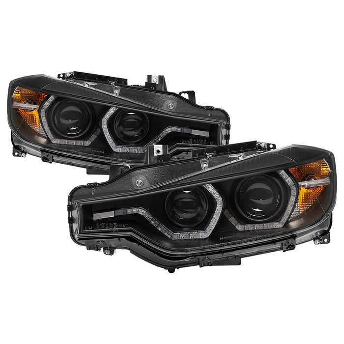 ( Spyder Signature ) BMW F30 3 Series 2012 - 2014 4DR Projector Headlights - LED DRL - Black