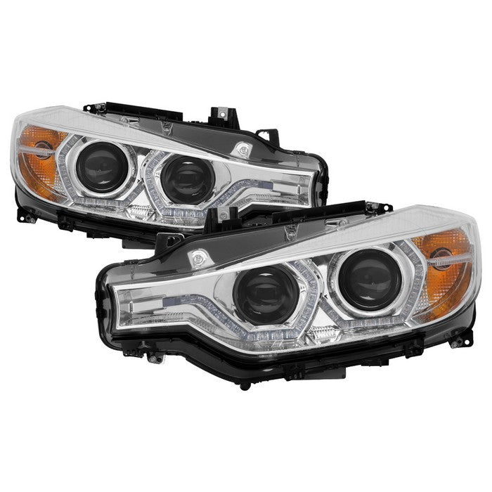 ( Spyder Signature ) BMW F30 3 Series 2012 - 2014 4DR Projector Headlights - LED DRL - Chrome