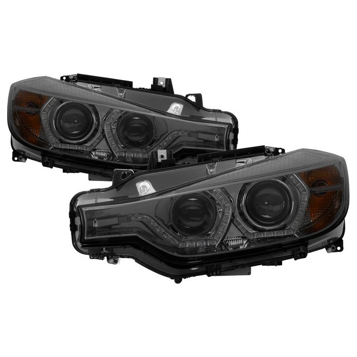 ( Spyder Signature ) BMW F30 3 Series 2012 - 2014 4DR Projector Headlights - LED DRL - Smoke