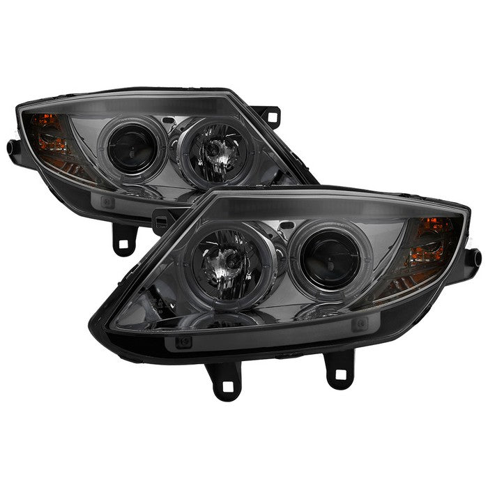 ( Spyder Signature ) BMW Z4 03-08 Projector Headlights - Halogen Model Only ( Not Compatible With Xenon/HID Model ) - LED Halo - Smoke - High H1 (Included) - Low H7 (Not Included)