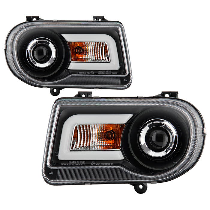 ( Spyder Signature ) Chrysler 300C 05-10 Projector Headlights  - LED DRL - Black - High/Low H7 (Included)