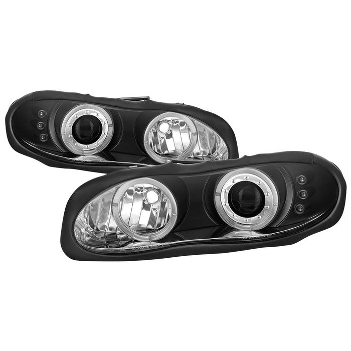 ( Spyder Signature ) Chevy Camaro 98-02 Projector Headlights - LED Halo - LED ( Replaceable LEDs ) - Black - High 9005 (Not Included) - Low H1 (Included)