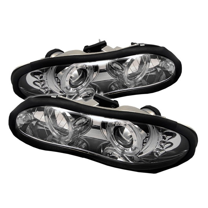 ( Spyder Signature ) Chevy Camaro 98-02 Projector Headlights - LED Halo - LED ( Replaceable LEDs ) - Chrome - High 9005 (Not Included) - Low H1 (Included)