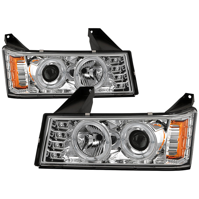 ( Spyder Signature ) Chevy Colorado 04-12 / GMC Canyon 04-12 Projector Headlights - Halogen Model Only ( Not Compatible With Xenon/HID Model ) - LED Halo - Chrome - High 9005 (Not Included) - Low H1 (Included)