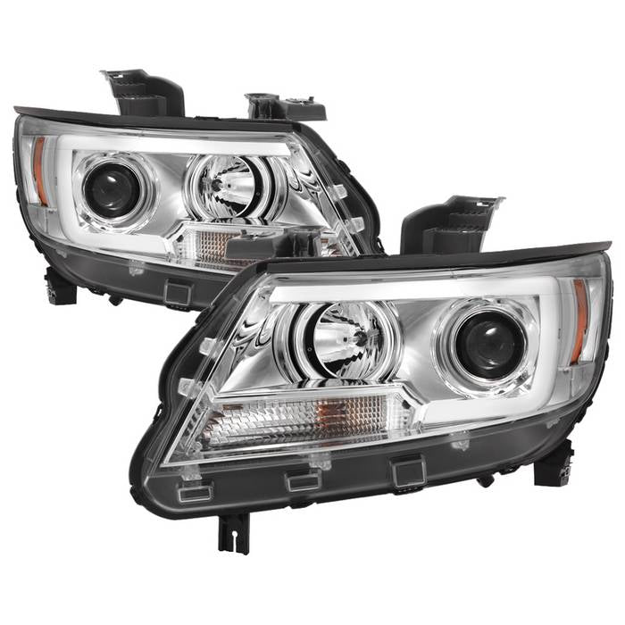 ( Spyder Signature ) Chevy Colorado 15-22 Projector Headlights - Light Bar LED - Chrome