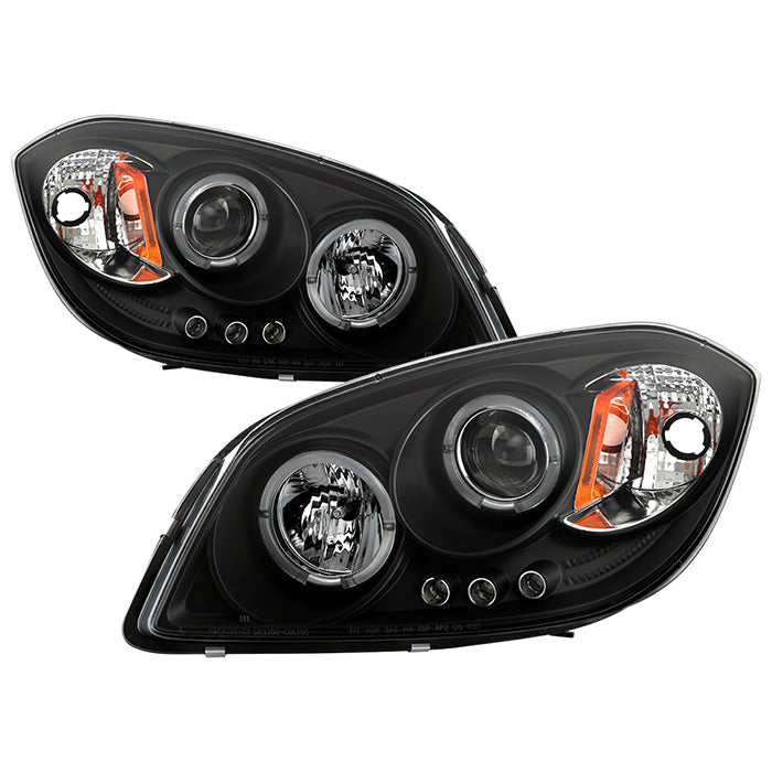 ( Spyder Signature ) Chevy Cobalt 05-10 / Pontiac G5 07-09 / Pontiac Pursuit 05-06 Projector Headlights - LED Halo - LED ( Replaceable LEDs ) - Black - High H1 (Included) - Low H1 (Included)