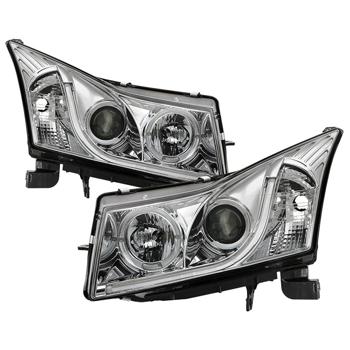 ( Spyder Signature ) Chevy Cruze 11-14 Projector Headlights - Light Tube DRL - Chrome - High H1 (Included) - Low H7 (Included)