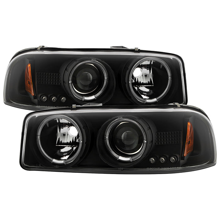 ( Spyder Signature ) GMC Sierra 1500/2500/3500 99-06 / GMC Sierra Denali 02-07 / GMC Yukon 00-06 / GMC Yukon Denali 01-06 Projector Headlights - LED Halo - LED ( Replaceable LEDs ) - Black - High 9005 (Not Included) - Low 9006 (Included)