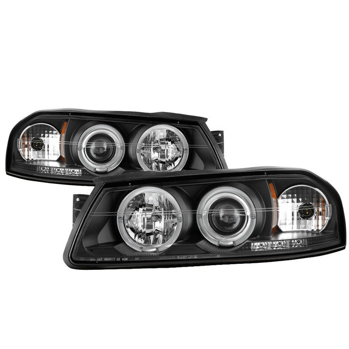 ( Spyder Signature ) Chevy Impala 00-05 Projector Headlights - LED Halo - LED ( Replaceable LEDs ) - Black - High H1 (Included) - Low H1 (Included)