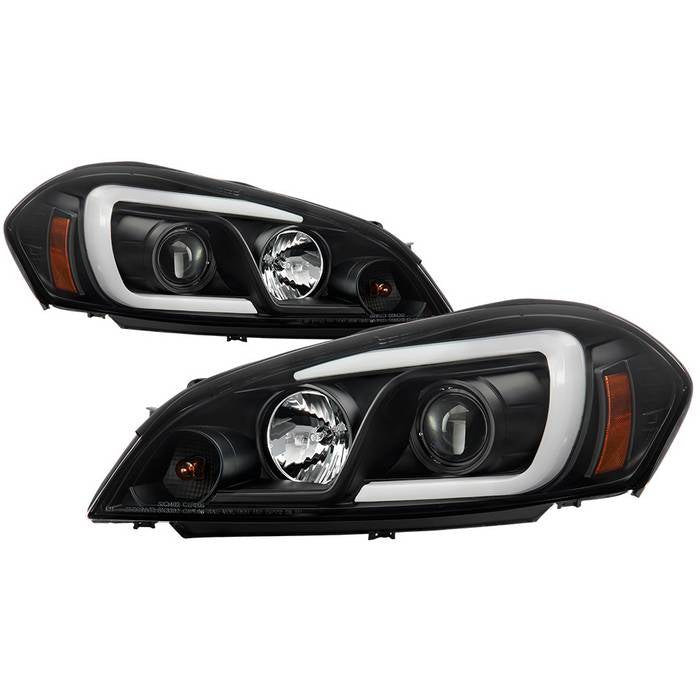 ( Spyder Signature ) Chevy Impala 06-13 / Chevy Monte Carlo 06-07 Projector Headlights - Light Bar - Low Beam-H1(Included) ; High Beam-H1(Included) ; Signal-7443NA(Included) - Black