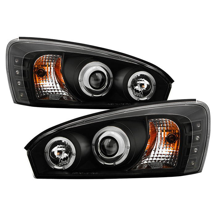 ( Spyder Signature ) Chevy Malibu 04-07 Projector Headlights - LED Halo - LED ( Replaceable LEDs ) - Black - High H1 (Included) - Low H1 (Included)