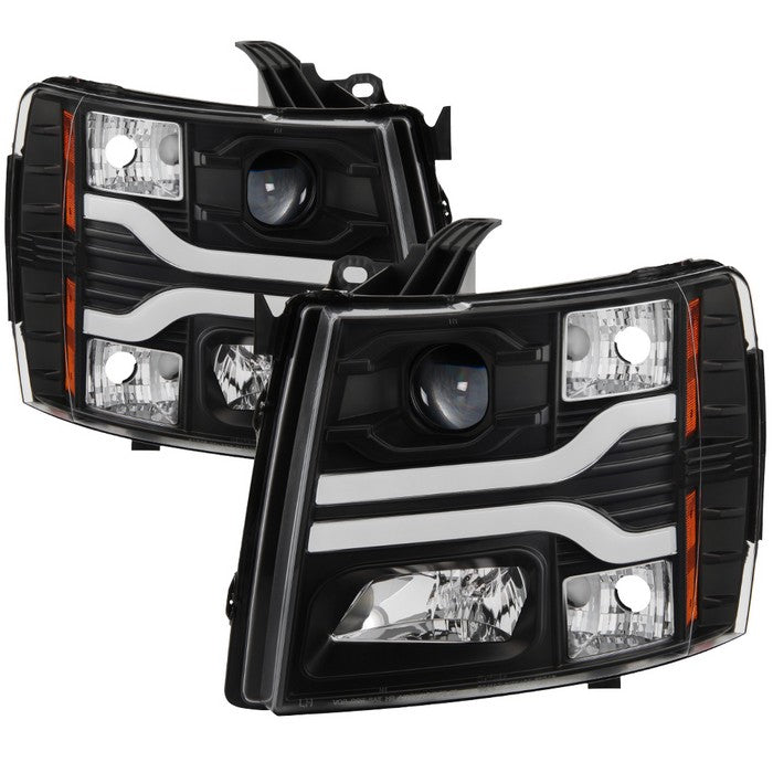 ( Spyder Signature ) Chevy Silverado 1500 07-13 / 2500HD/3500HD 07-14 Version 3 Projector Headlights - LED DRL - Black