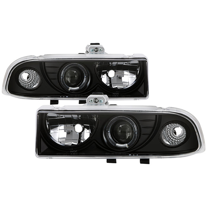 ( Spyder Signature ) Chevy S10 98-04 / Chevy Blazer 98-05 Projector Headlights - LED Halo - Black - High 9005 (Not Included) - Low H1 (Included)