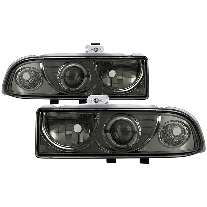 ( Spyder Signature ) Chevy S10 98-04 / Chevy Blazer 98-05 Projector Headlights - LED Halo - Smoke - High 9005 (Not Included) - Low H1 (Included)