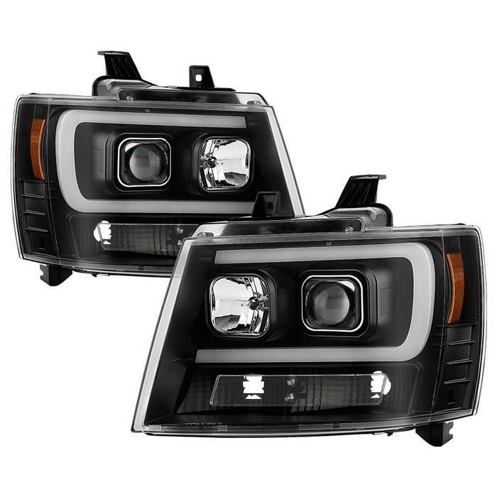 ( Spyder Platinum ) Chevy Suburban 1500/2500 07-14 / Chevy Tahoe 07-14 / Avalanche 07-14 ( LED Low Beam ) Headlights - Low Beam: LED - High Beam: H1 (Included) - Signal: - Black