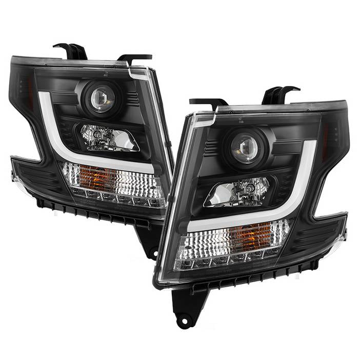 ( Spyder Signature ) Chevy Tahoe / Suburban 2015 -2018 Projector Headlights - DRL LED - Black